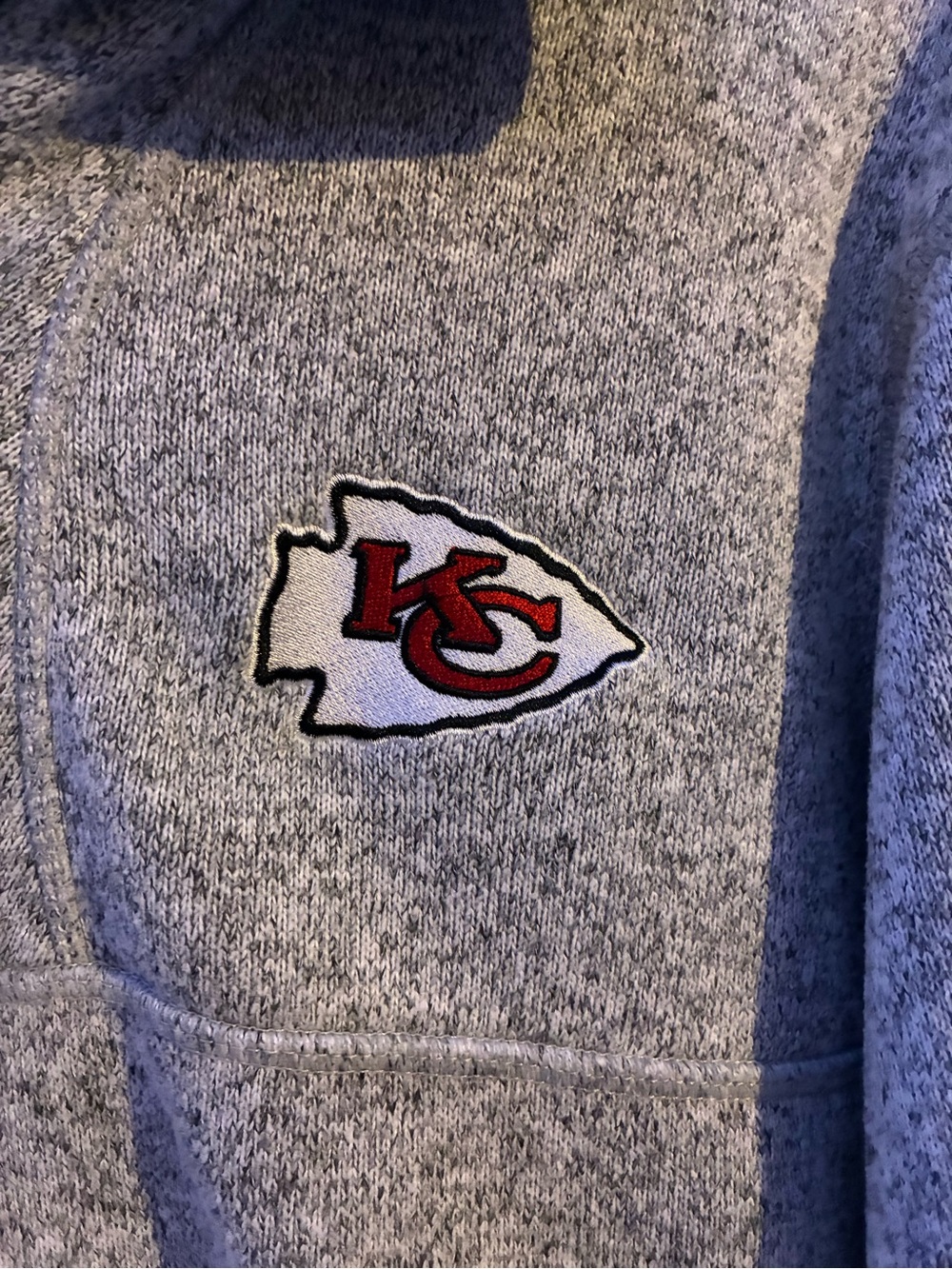 Antigua Men’s Kansas City Chiefs Gray Quarter-Zip by Antigua Men Sweater size L - Picture 6 of 7